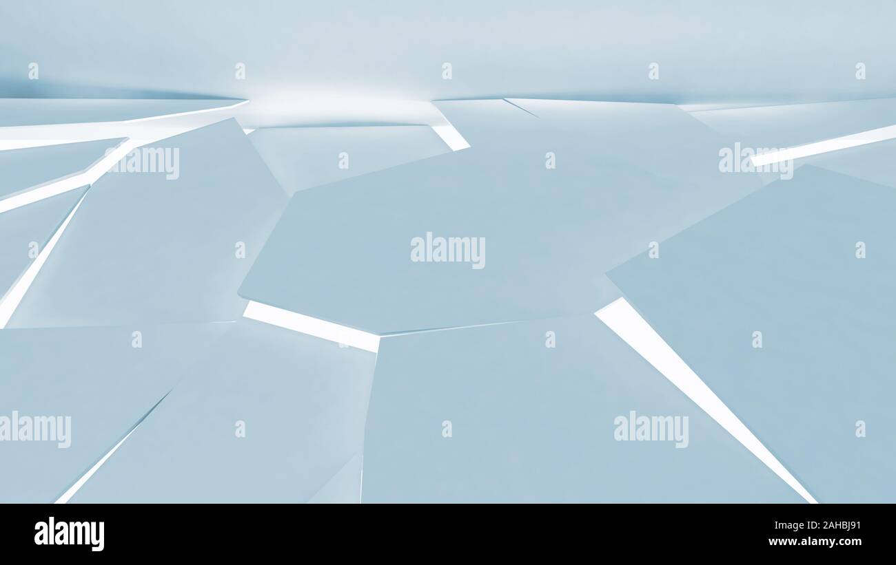 Abstract light blue cg background, polygonal fragmented floor pattern ...