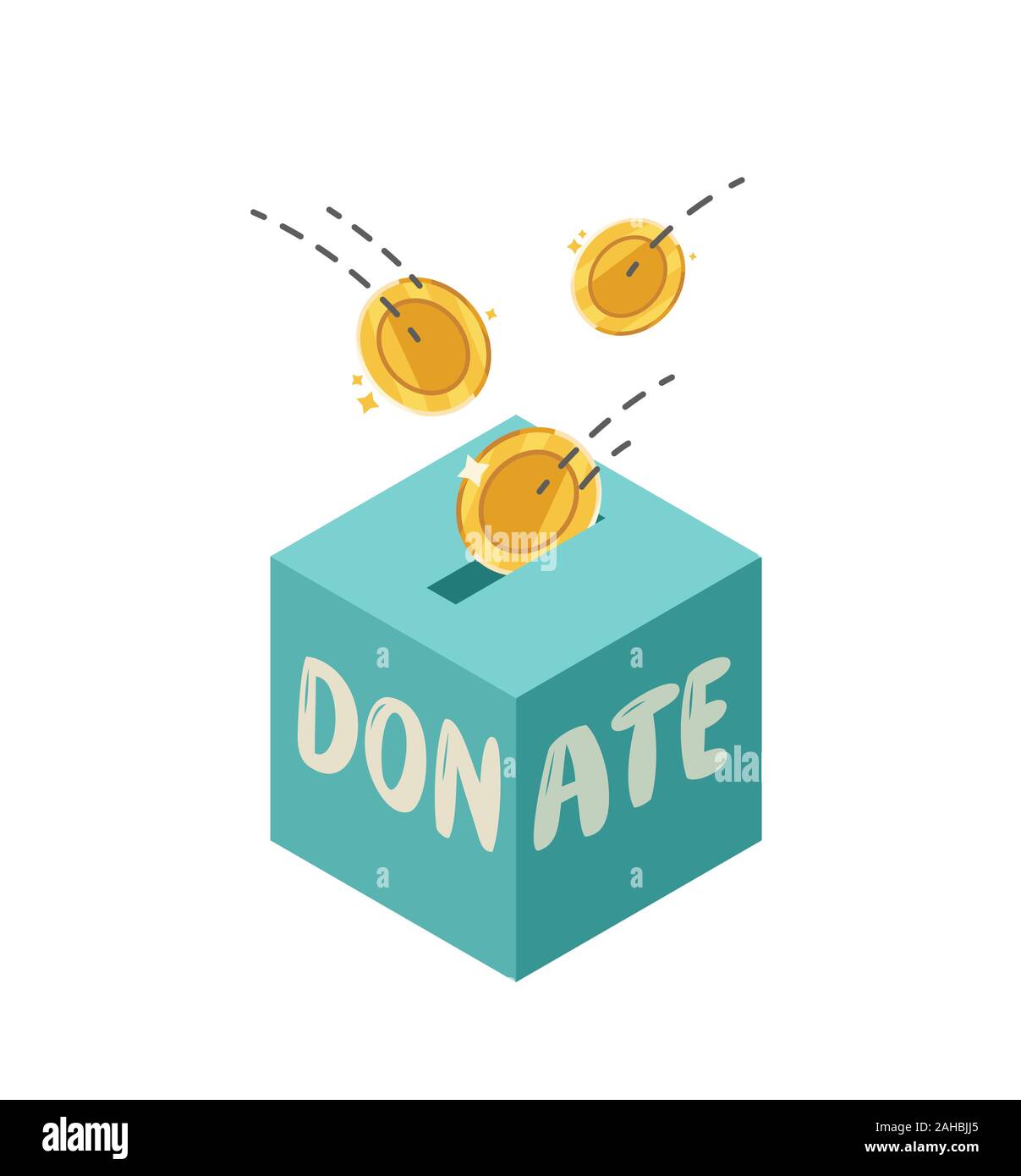 Fundraising in donation box. Donate, finance vector illustration Stock Vector