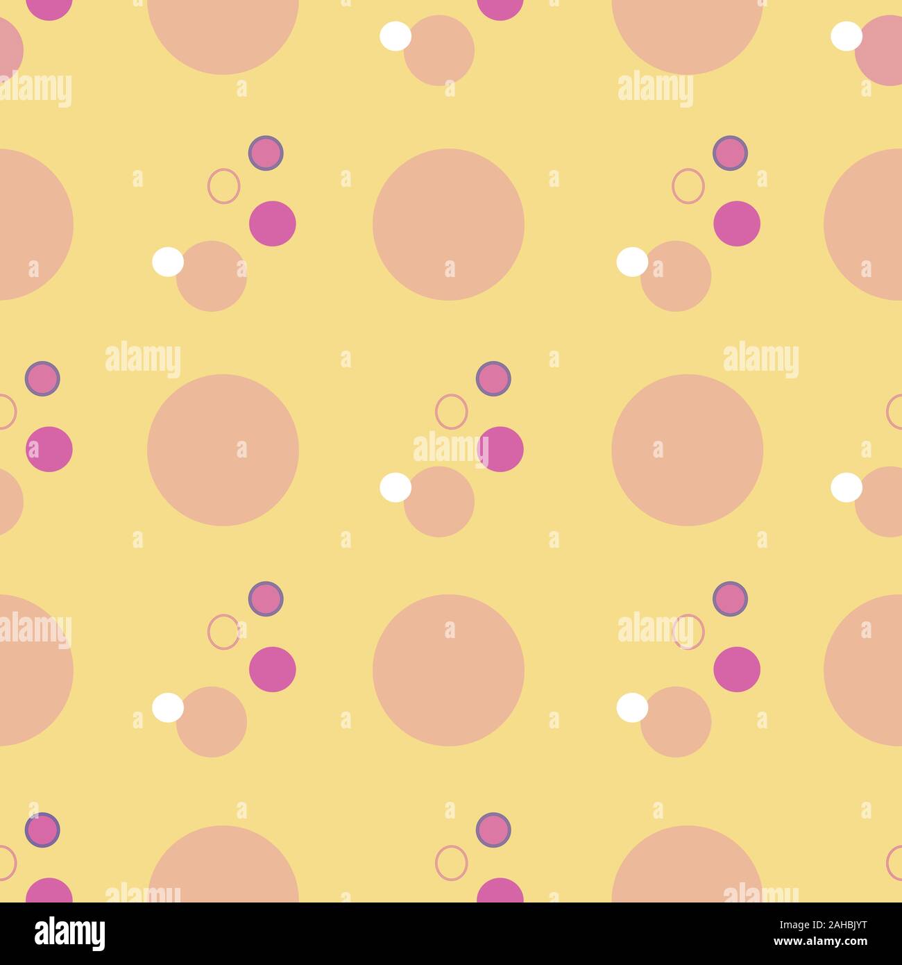 Scattered bubbles on a yellow background surface pattern design seamless repeat vector,, surface pattern design Stock Vector