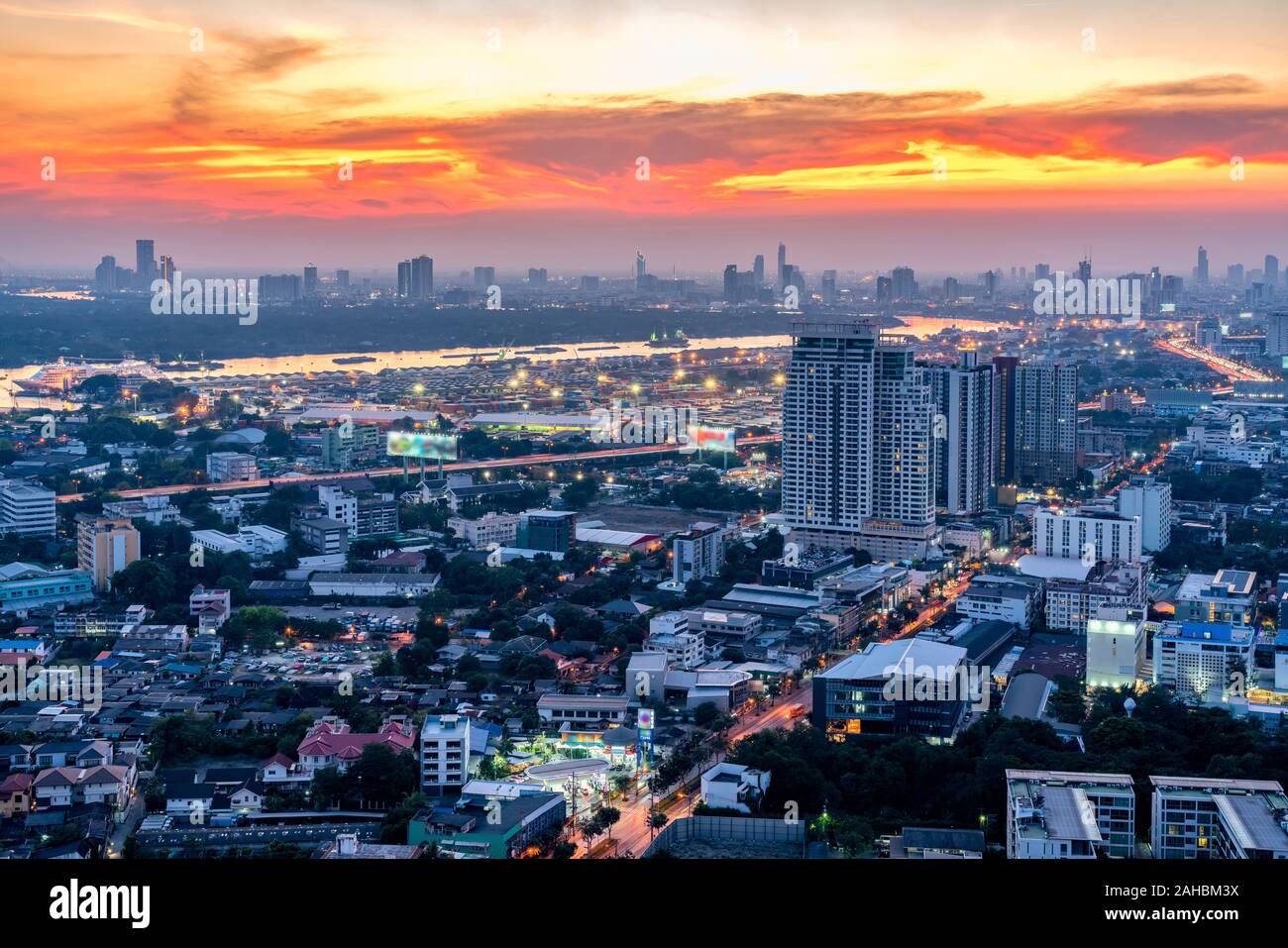 City Of Bangkok Where Is The Capital City Of Thailand Covering With Air Pollution Creating Unclear Scene And Unhealthy During Twilight Stock Photo Alamy