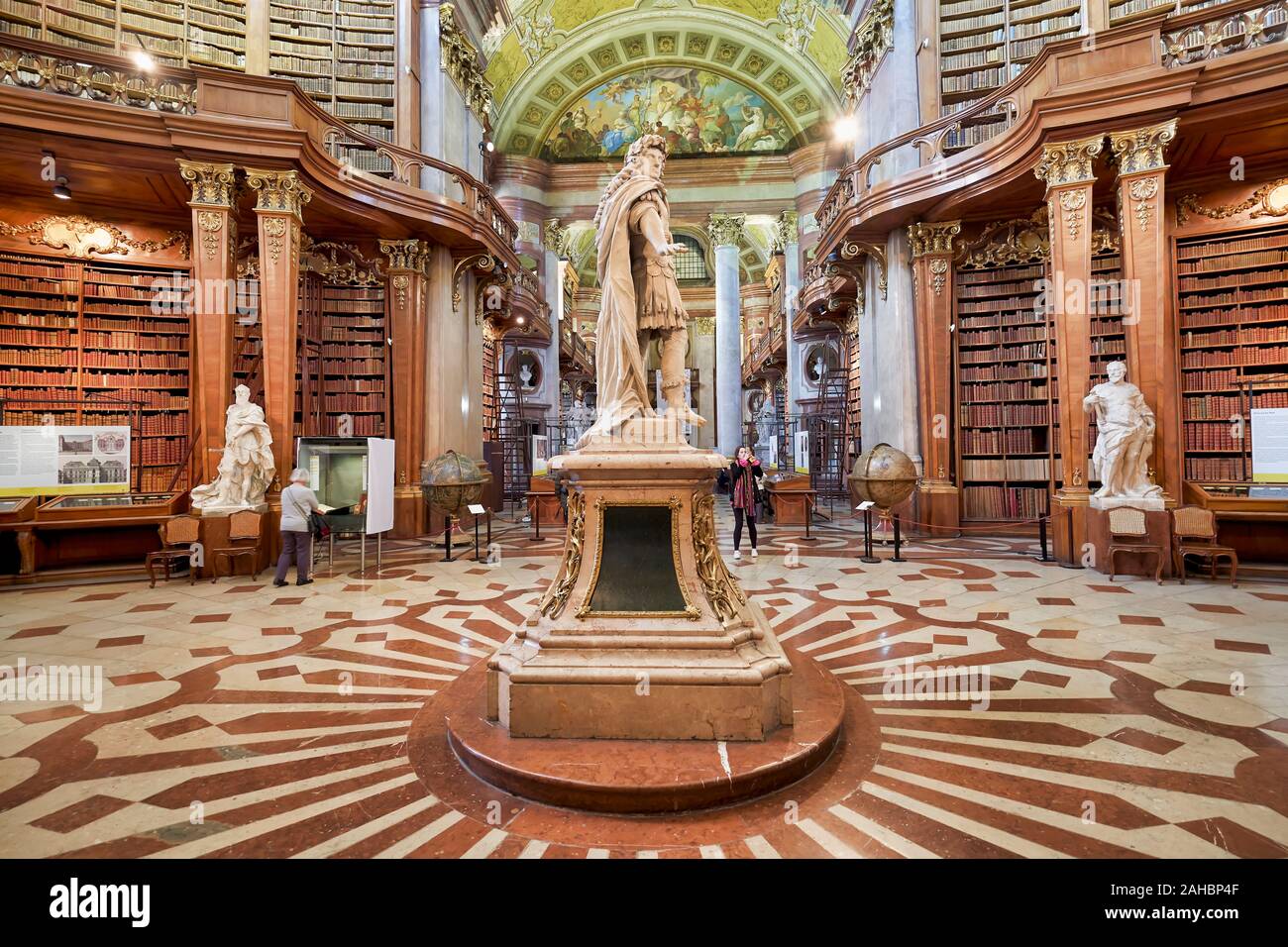 The Prunksaal, center of the old imperial library inside the Austrian ...