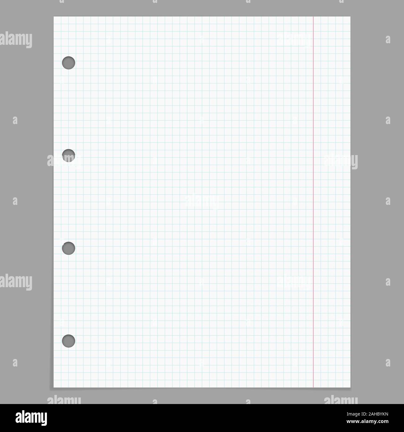 Sheet from a notebook with holes. Lined paper Stock Vector Image & Art