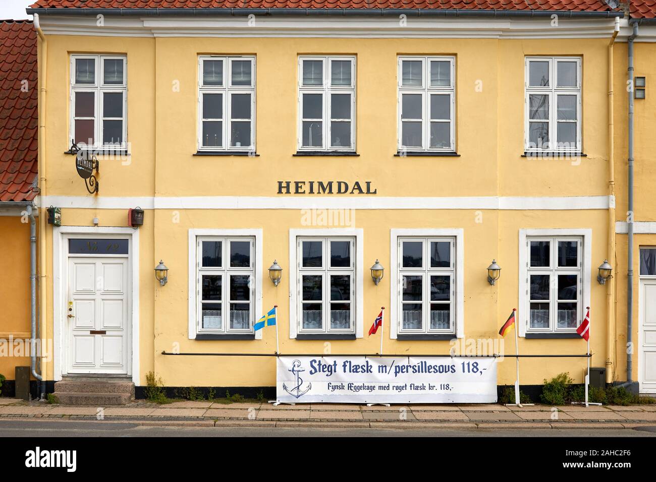 Heimdal, restaurant serving traditional dishes from Denmark/Funen; Faaborg, Funen, Denmark Stock Photo