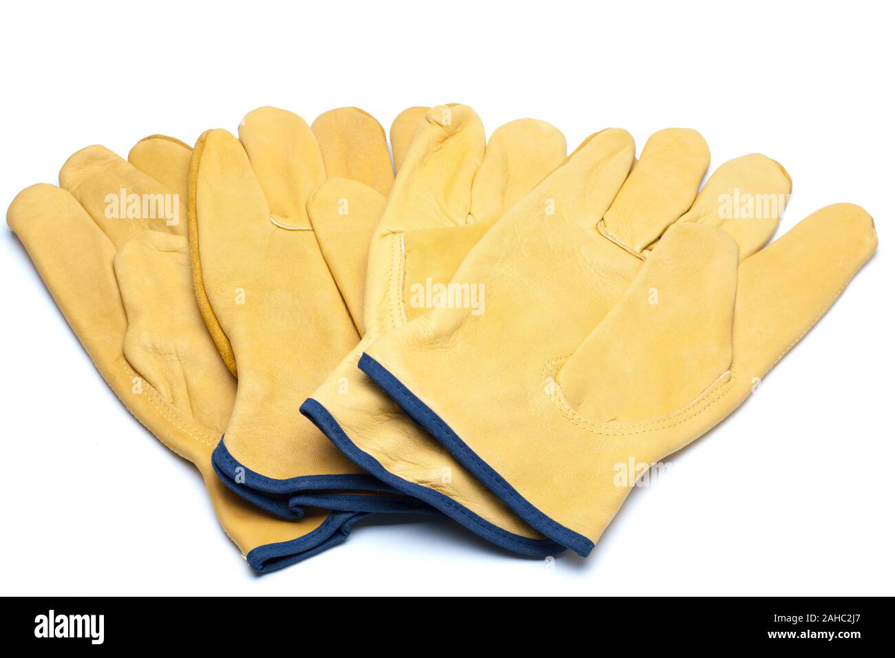 Two pairs of tough gardening glove Stock Photo
