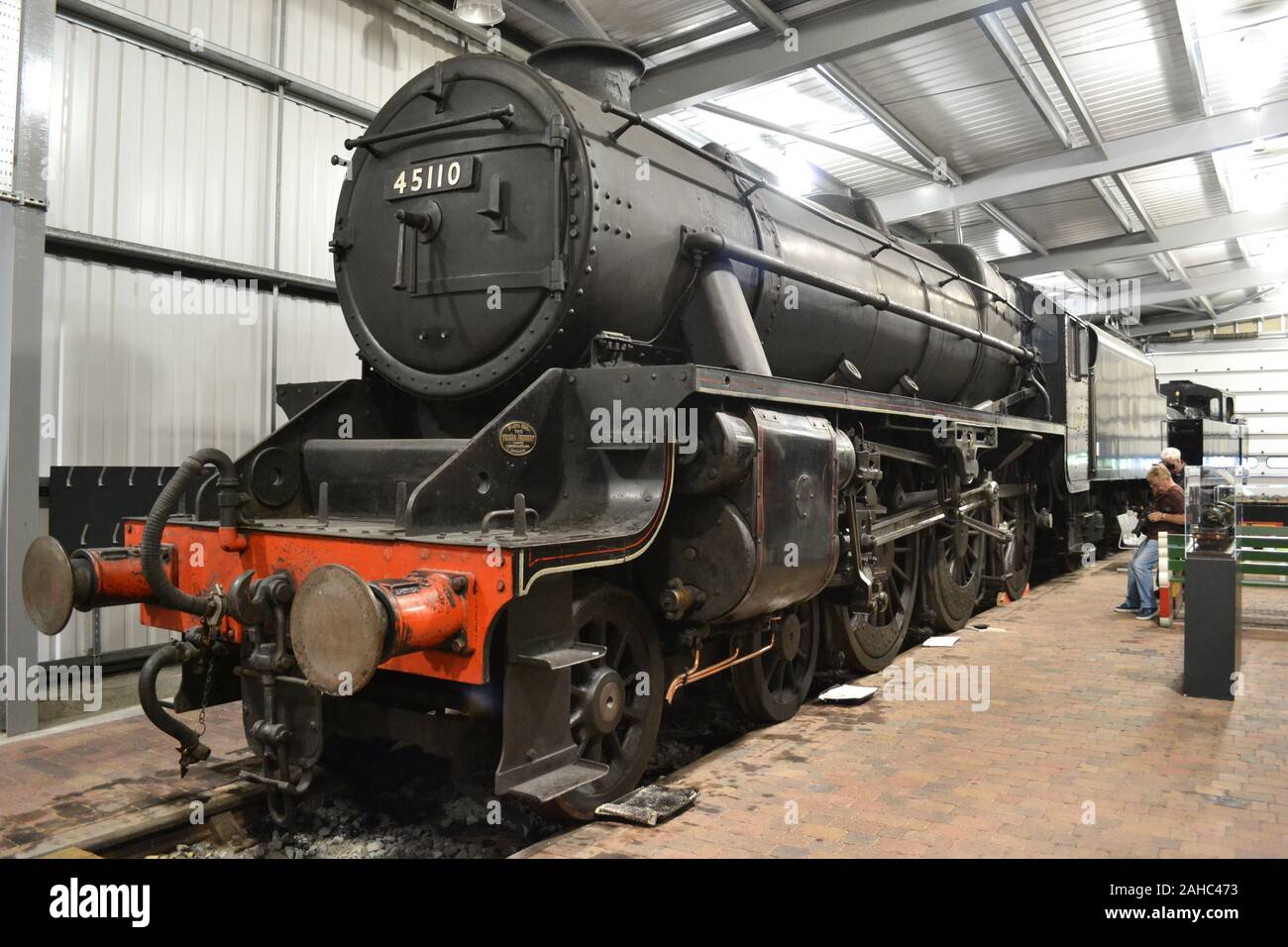 Steam train in the Engine House Visitor Centre, Highly Station, Severn Valley Railway, Shropshire, UK Stock Photo