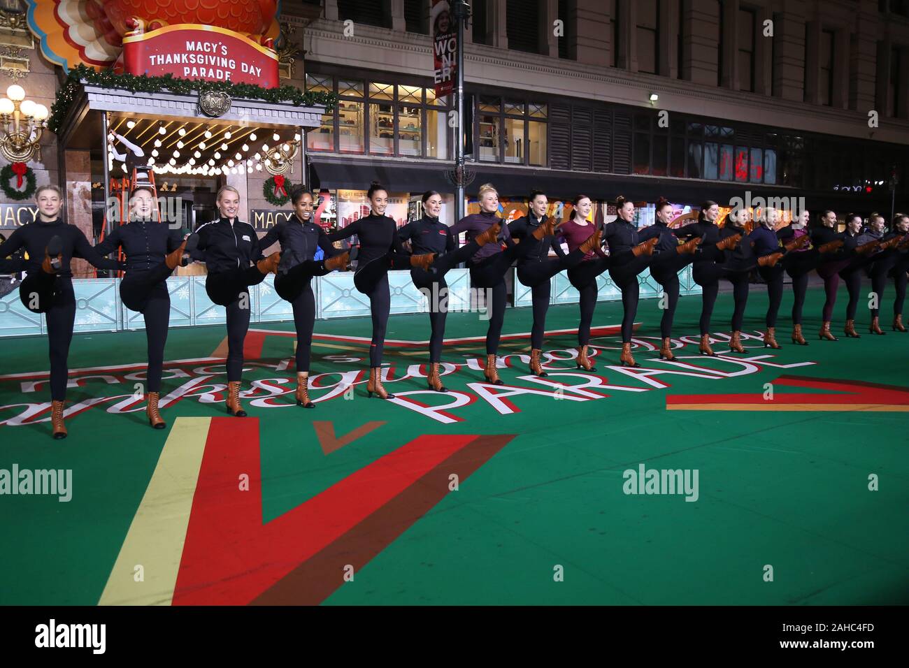 The 93rd Macy's Thanksgiving Day Parade rehearsals Day Two, held outside  Macy's on 34th Street. Featuring: Radio City Rockettes Where: New York, New  York, United States When: 27 Nov 2019 Credit: Joseph, image size:1300x956
