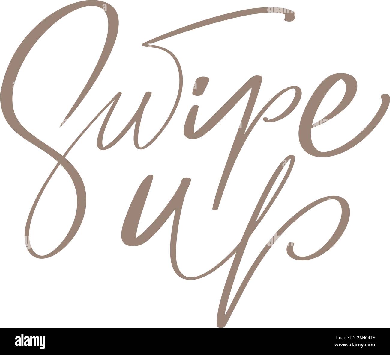 Swipe up calligraphic vector lettering text for social media. Pointer ...