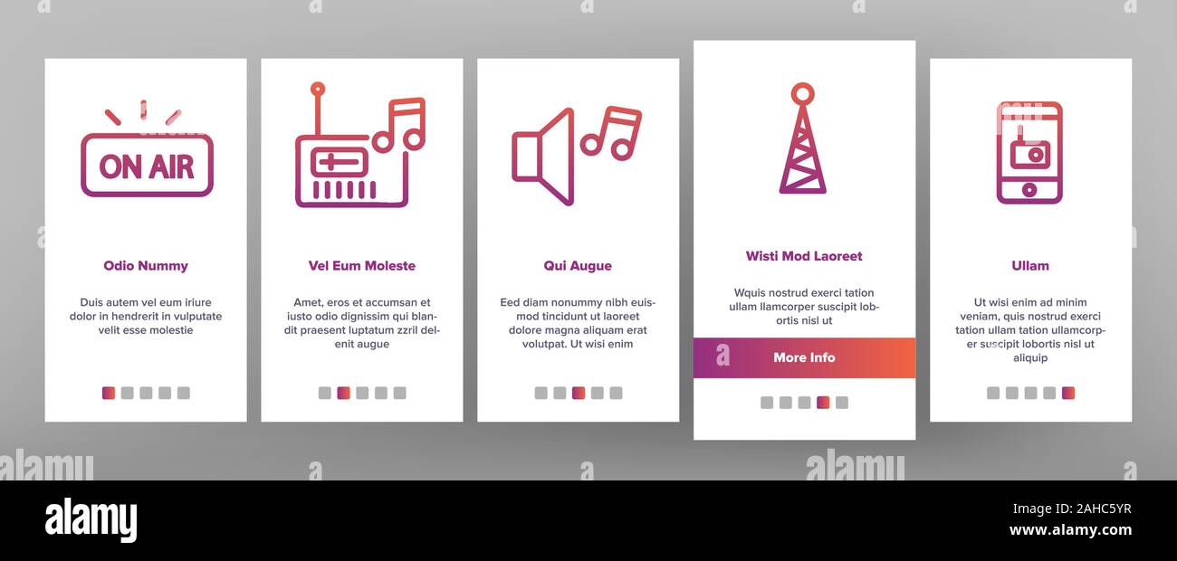Radio Program Onboarding Icons Set Vector Stock Vector Image & Art - Alamy