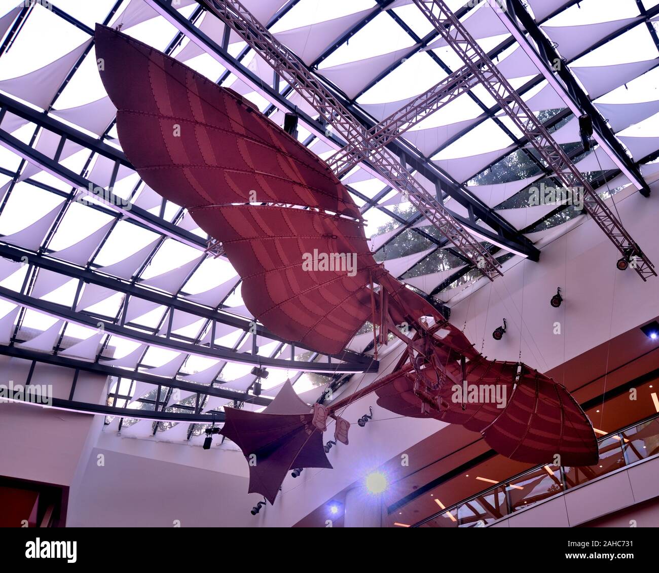 Model of Mechanical  Eagle displayed in the Leonardo da Vinci  500th anniversary  exhibition in Hong Kong Stock Photo