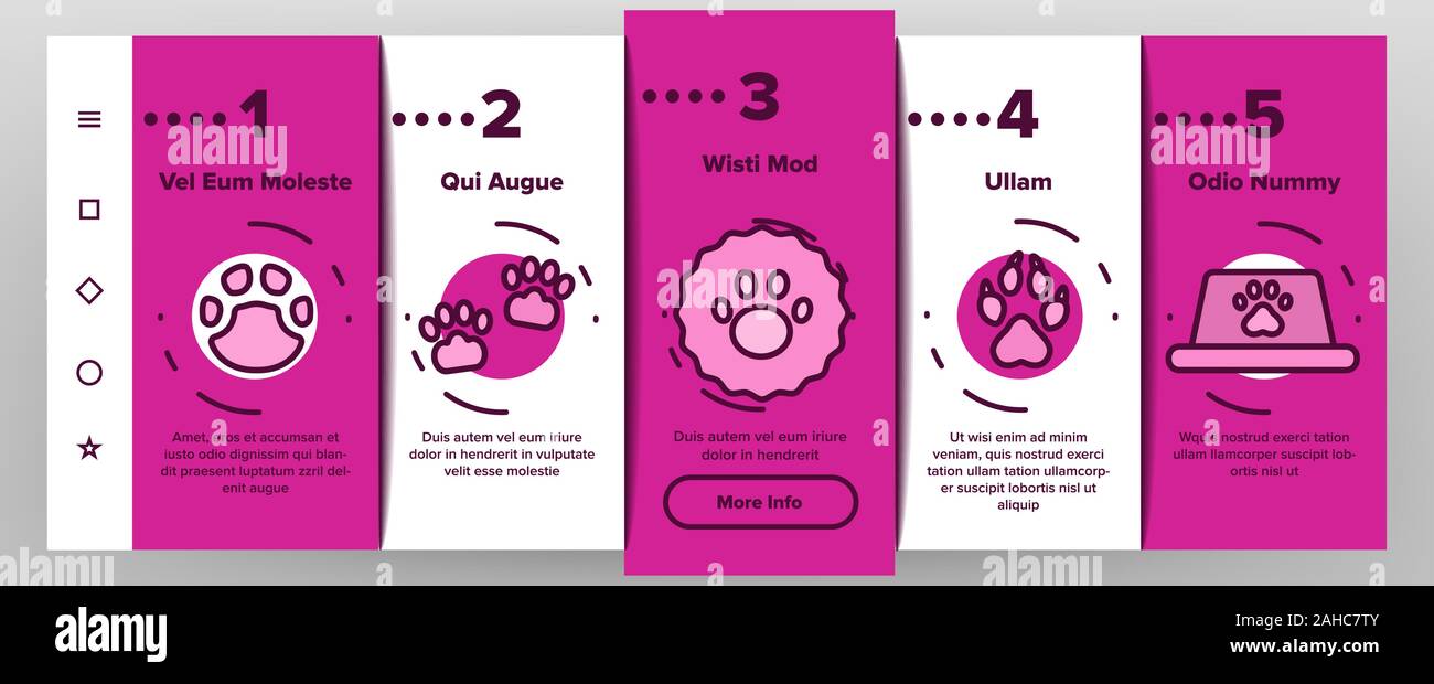 Paw Animal Onboarding Icons Set Vector Stock Vector Image & Art - Alamy