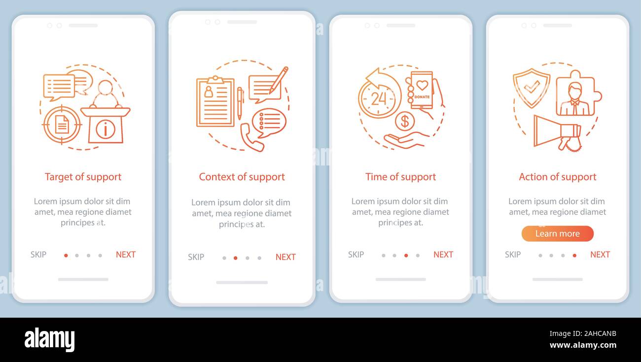 CSR onboarding mobile app page screen vector template. Corporate social ...