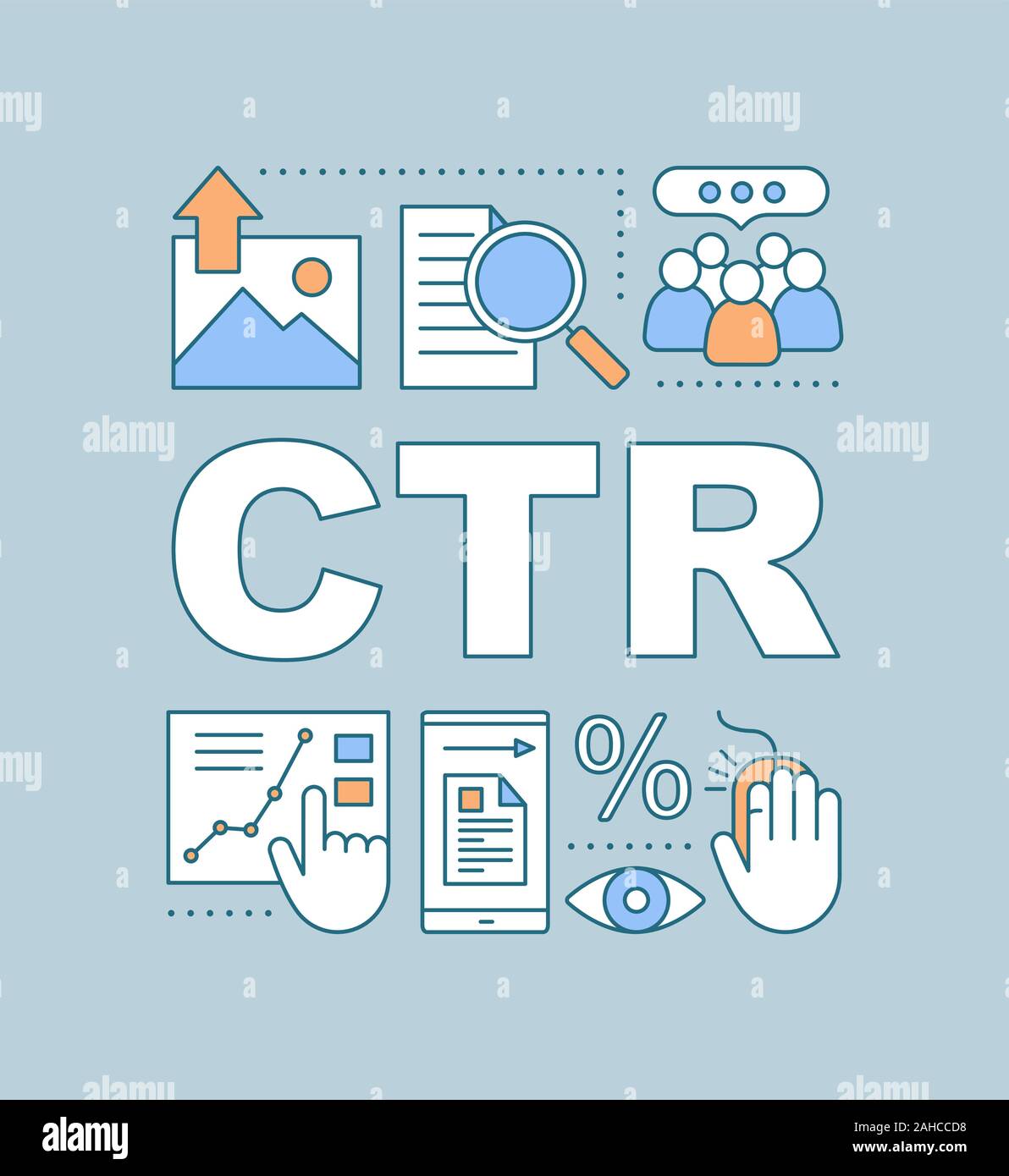 CTR word concepts banner. Clickthrough rate. site traffic