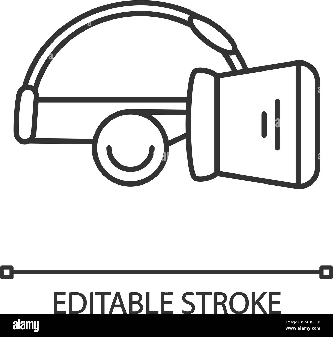 VR headset linear icon. Thin line illustration. Virtual reality mask ...
