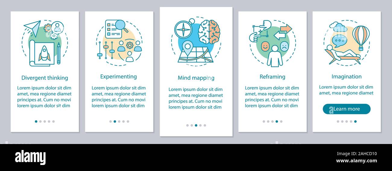 Professional qualities onboarding mobile app page screen vector ...