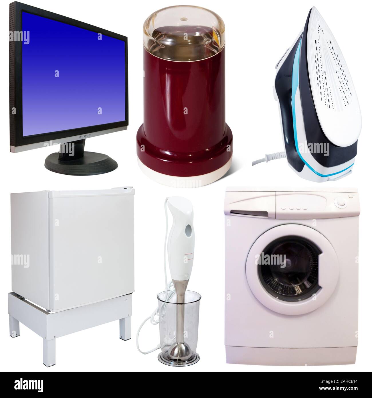 Set of consumer electronics isolated on white background Stock Photo ...