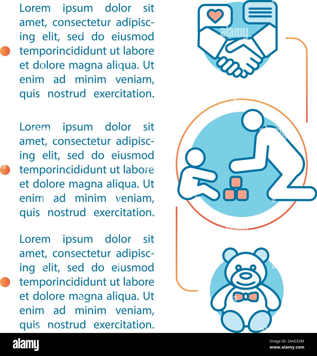 In room babysitting article vector template. Kindergarten. Babysitter,  nanny. Brochure, magazine, booklet design element. Early childhood  education. P Stock Vector Image \u0026 Art - Alamy, image size:1236x1390