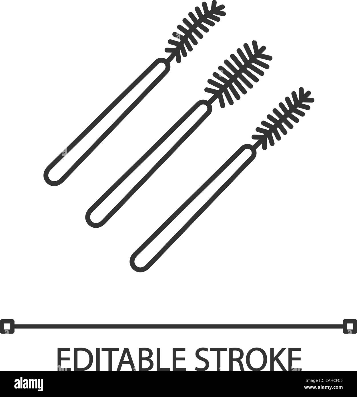 Disposable mascara wands linear icon. Thin line illustration. Eyelashes  brushes types. Lash spooler. Eyelash extension applicator. Contour symbol.  Vec Stock Vector Image & Art - Alamy