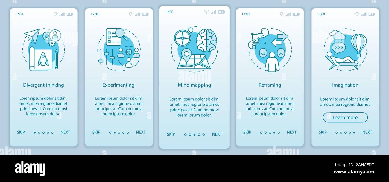 Professional qualities onboarding mobile app page screen vector ...