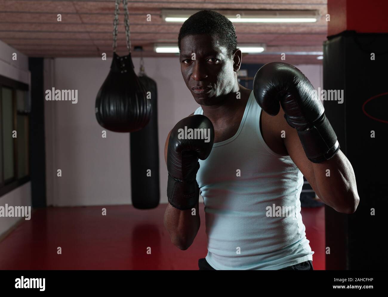 African american boxer athlete punching hi-res stock photography and ...