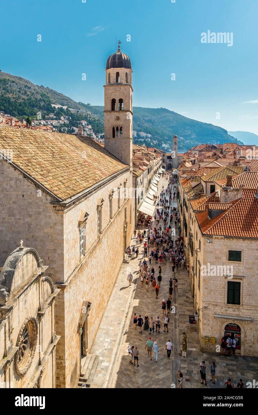 View of the main street of Dubrovnik Dubronik, Croatia September, 18, 2019 Stock Photo