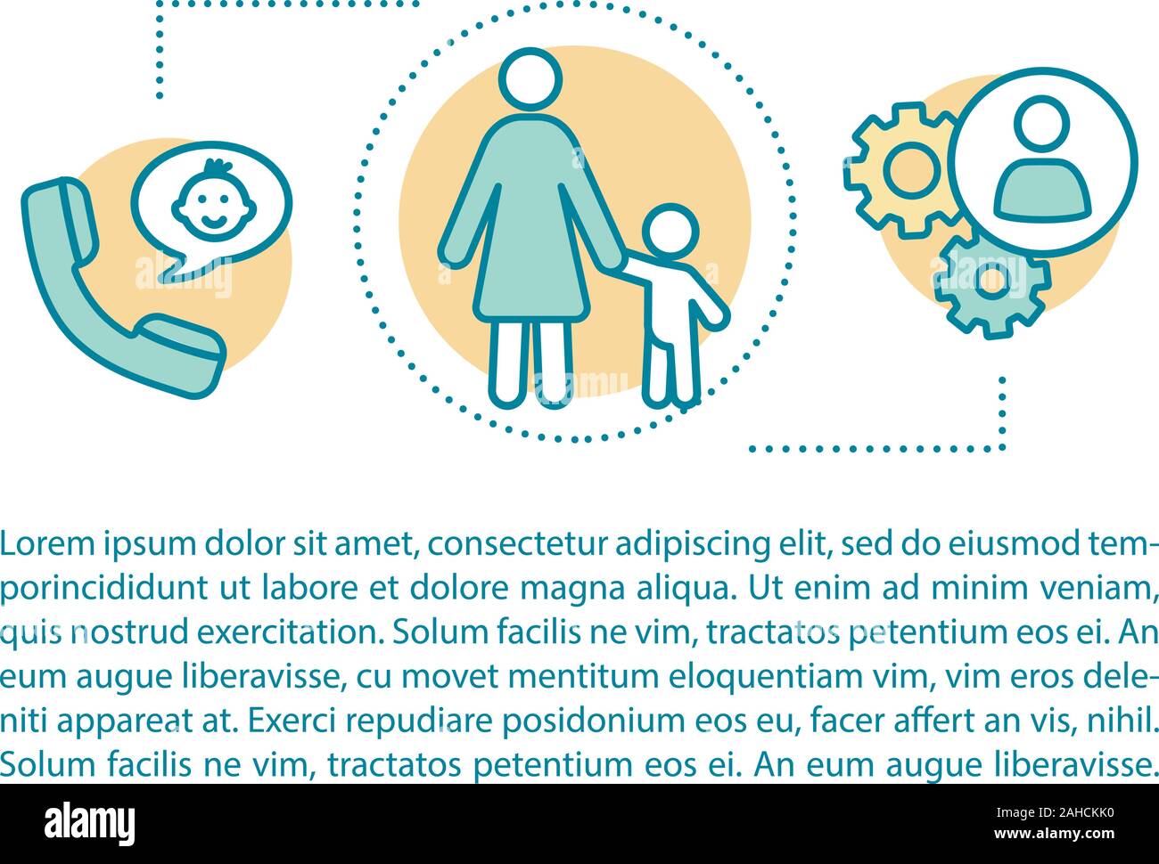 Babysitter concept linear illustration. Outdoor babysitting. Article,  brochure, magazine page. Nanny booking. Kindergarten. Thin line icons with  text Stock Vector Image \u0026 Art - Alamy, image size:1300x970