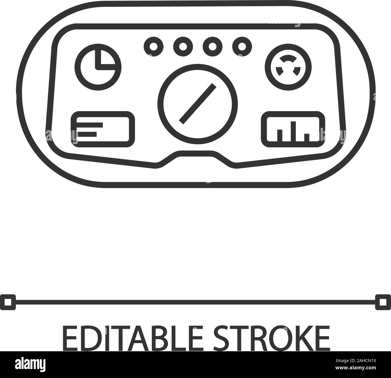 VR headset HUD linear icon. Headup display. Thin line illustration