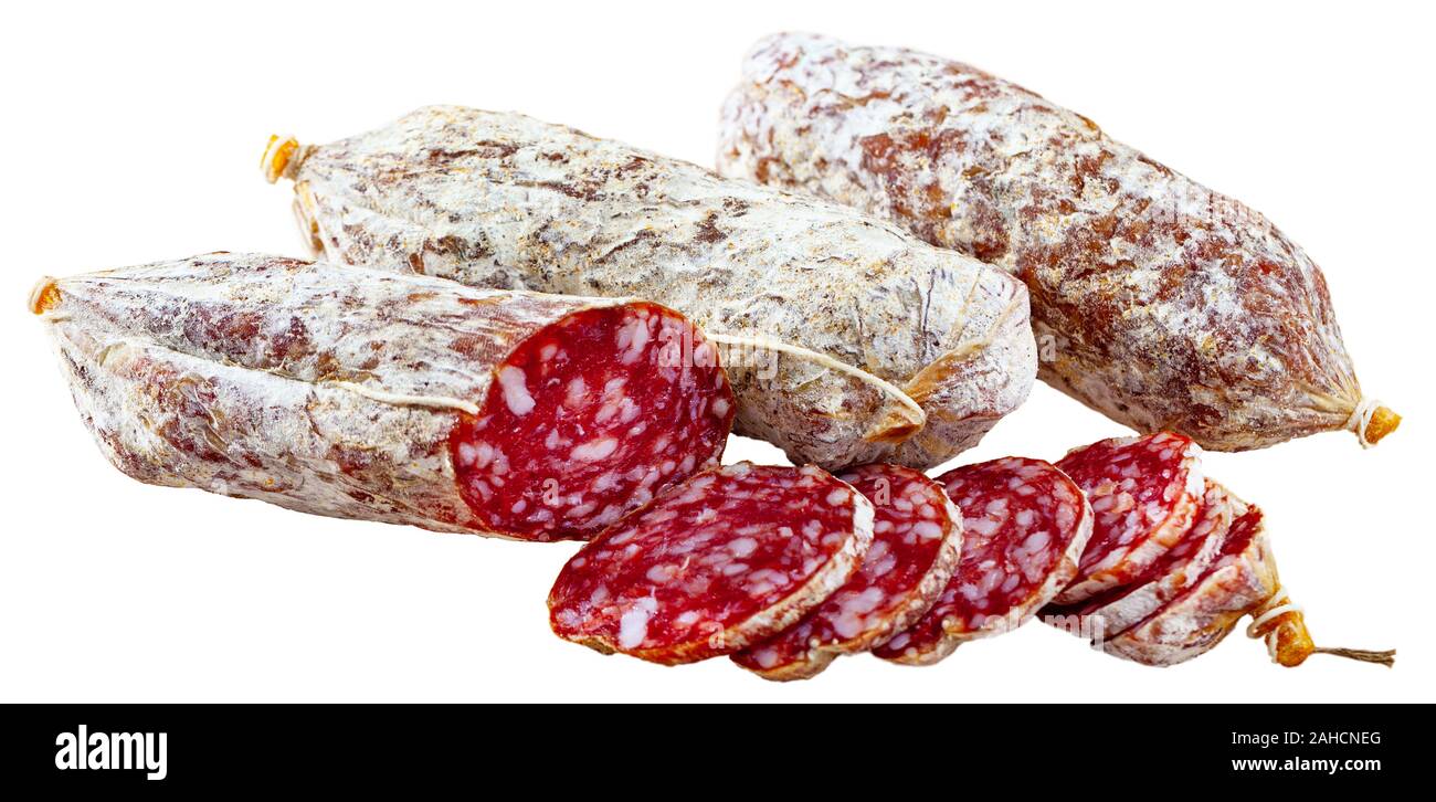 Traditional italian dry cured sausage Salamini italiani alla cacciatora