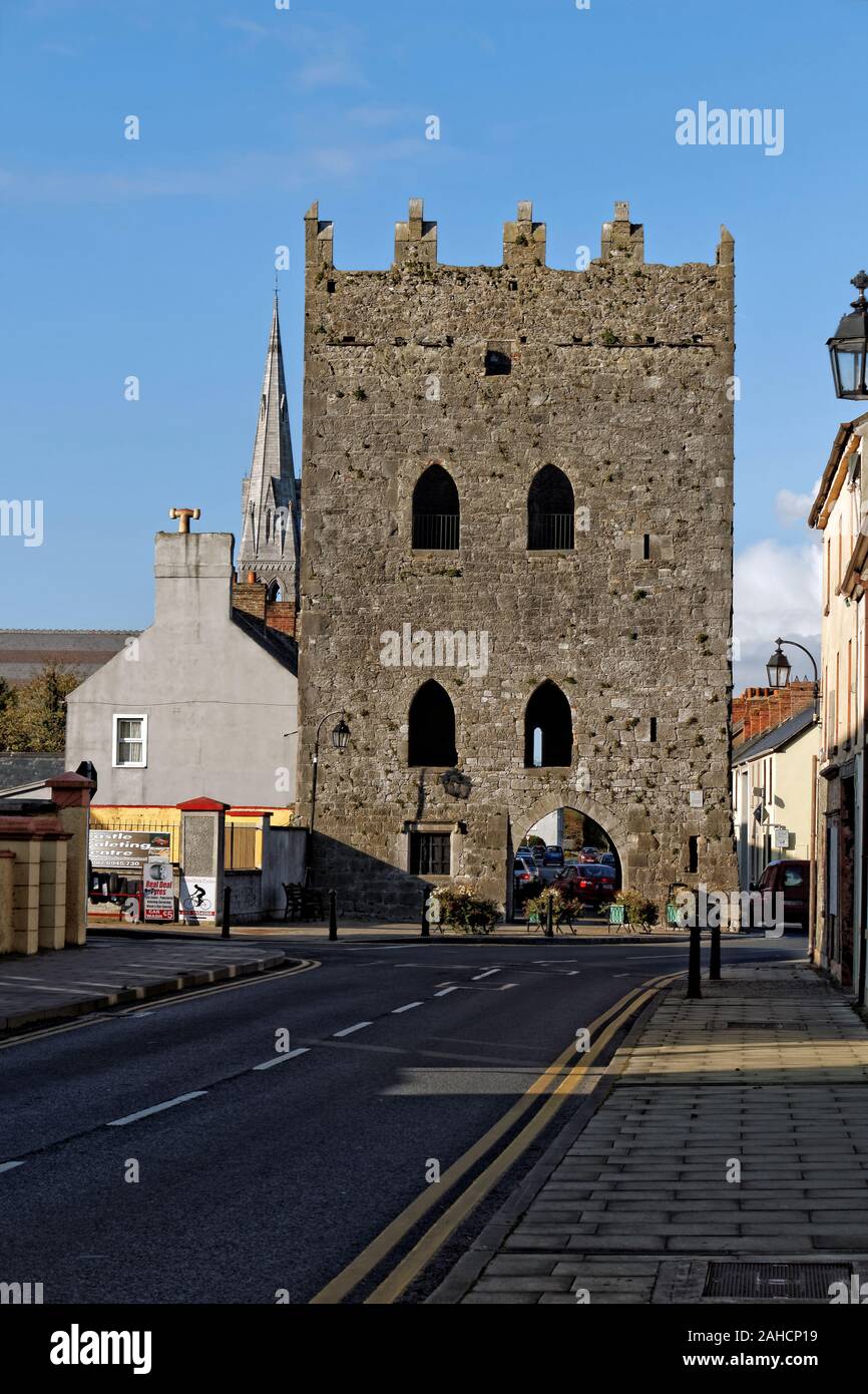 The Castle built in the 15th century is located in the town centre in the town of Kilmallock in Co. Limerick, Ireland. Stock Photo