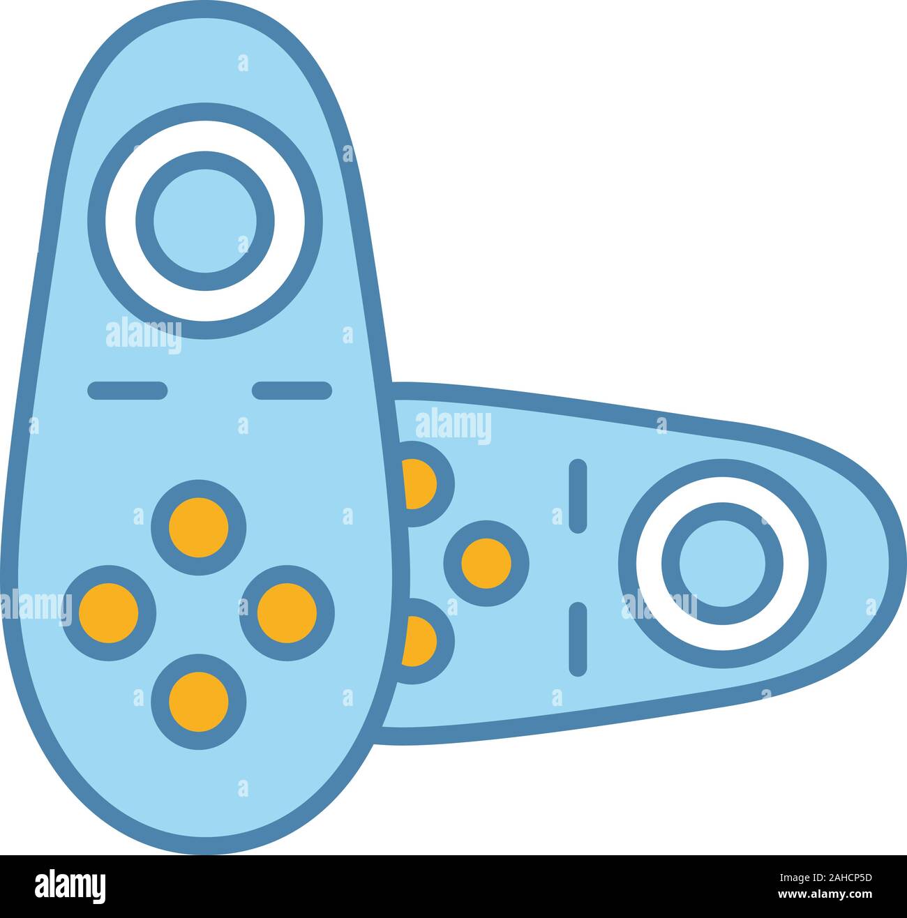 VR controller color icon. Virtual reality wireless gamepad. VR game console, remote control. Isolated vector illustration Stock Vector