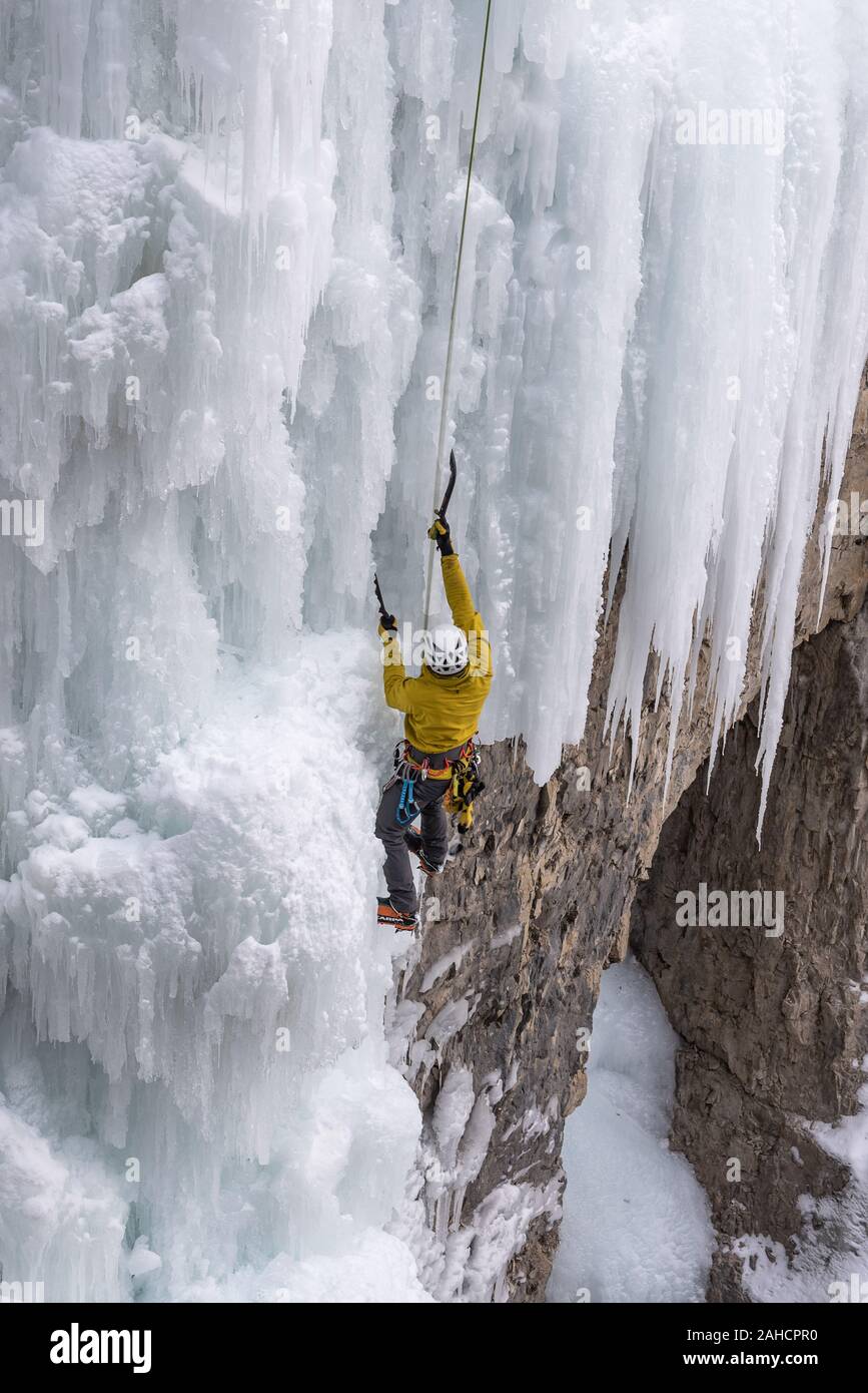 Male ice climber works way hi-res stock photography and images - Alamy