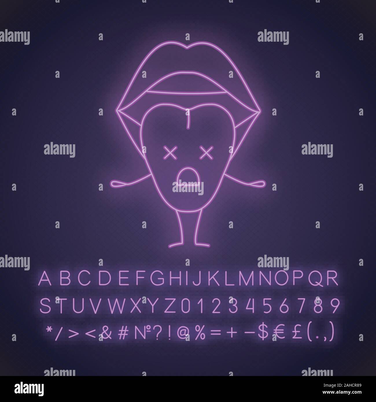 Smiling human internal organs characters neon light icons set. Glowing ...