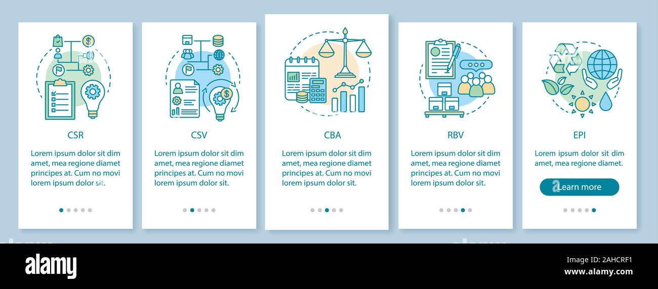 Business concepts onboarding mobile app page screen vector template ...
