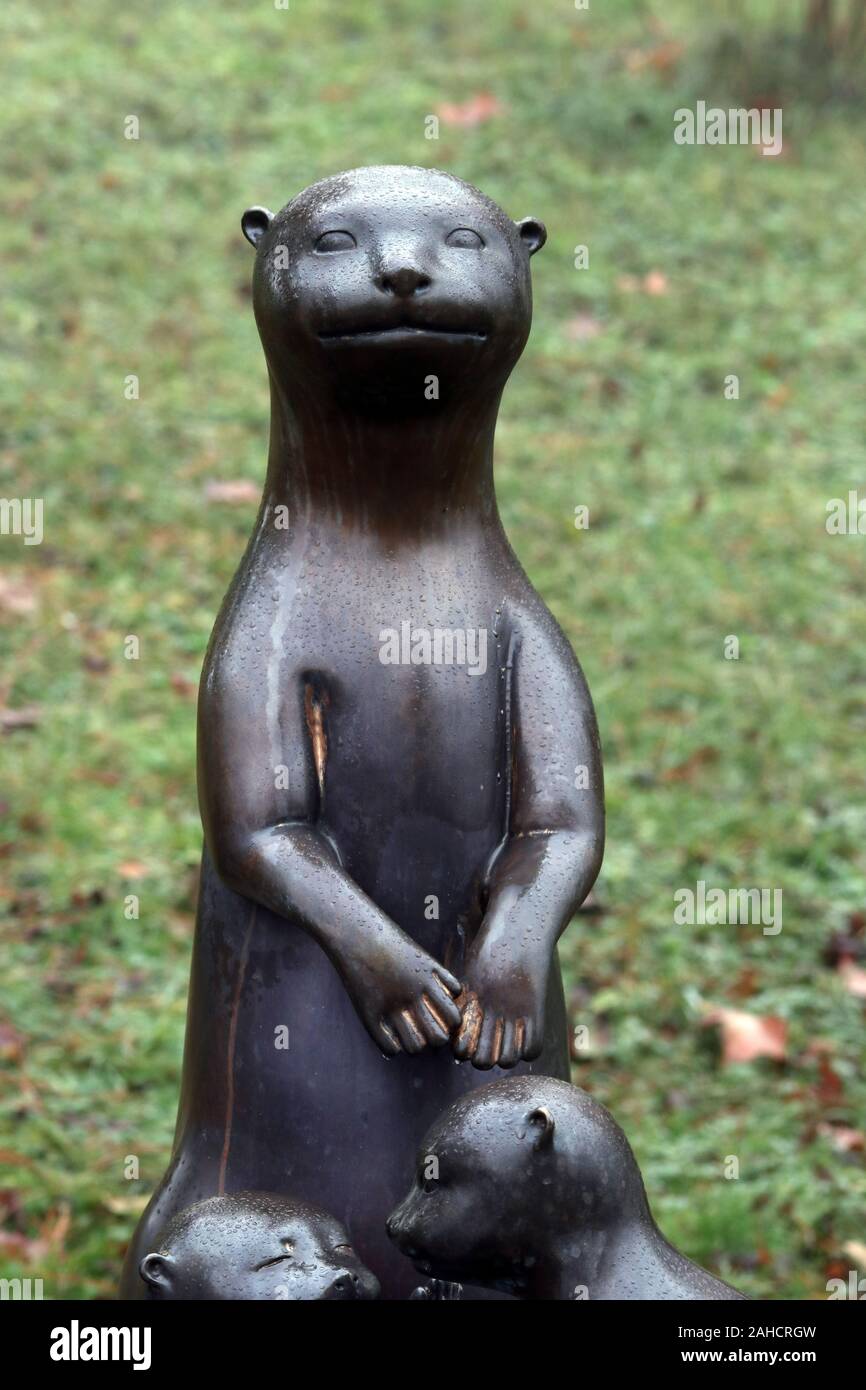 Otter statue Stock Photo