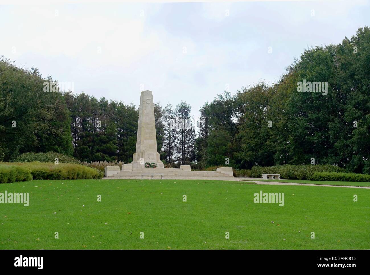 New Zealand Memorial Park, Messines, Belgium Stock Photo