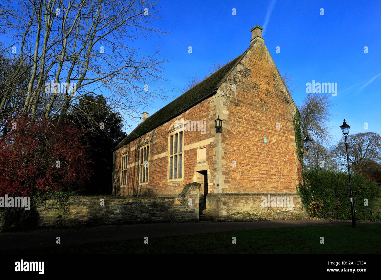 Summer view of Oakham Castle Hall, market town of Oakham, Rutland