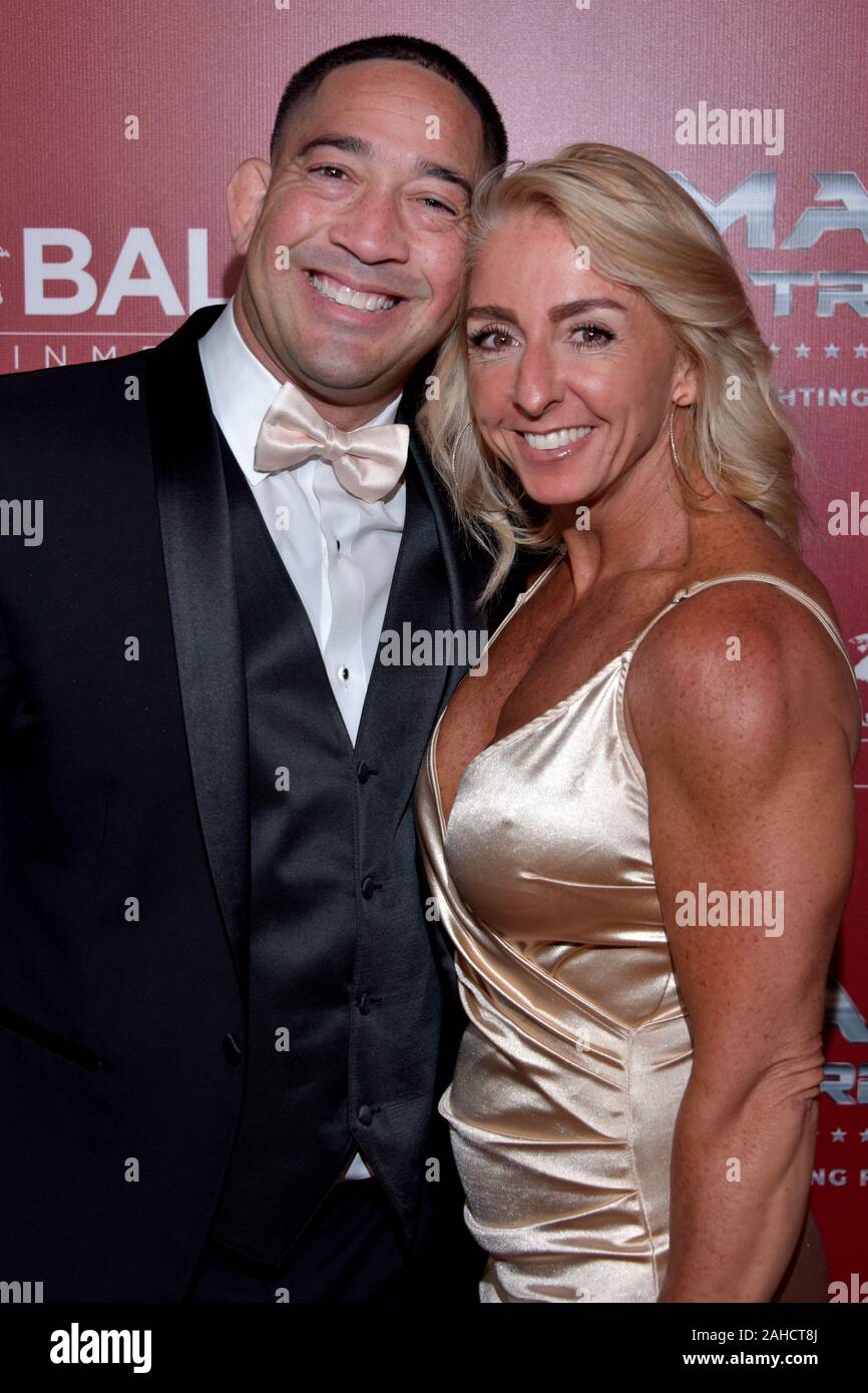 HOLLYWOOD, CA - DECEMBER  19:  Ron Casper and Beany Casper arrive for the SMASH GLOBAL IX Fight Night  on December 19, 2019 2019 in Hollywood Californ Stock Photo