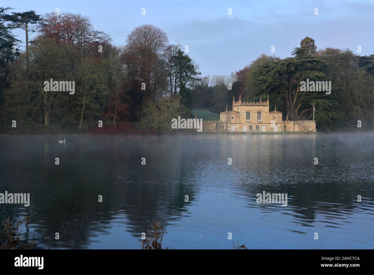 View of Fort Henry, a gothic folly in Exton Park, Exton village, Rutland County, England, UK Stock Photo