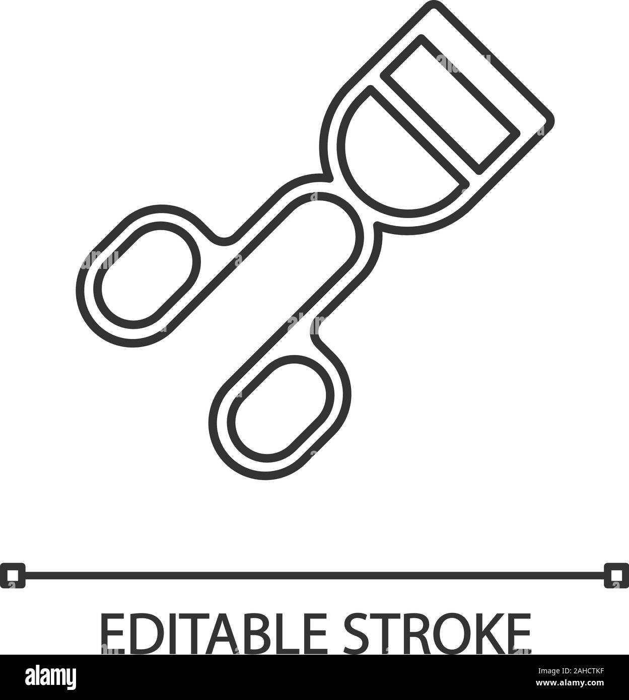 Eyelash curler linear icon. Thin line illustration. Makeup tool 