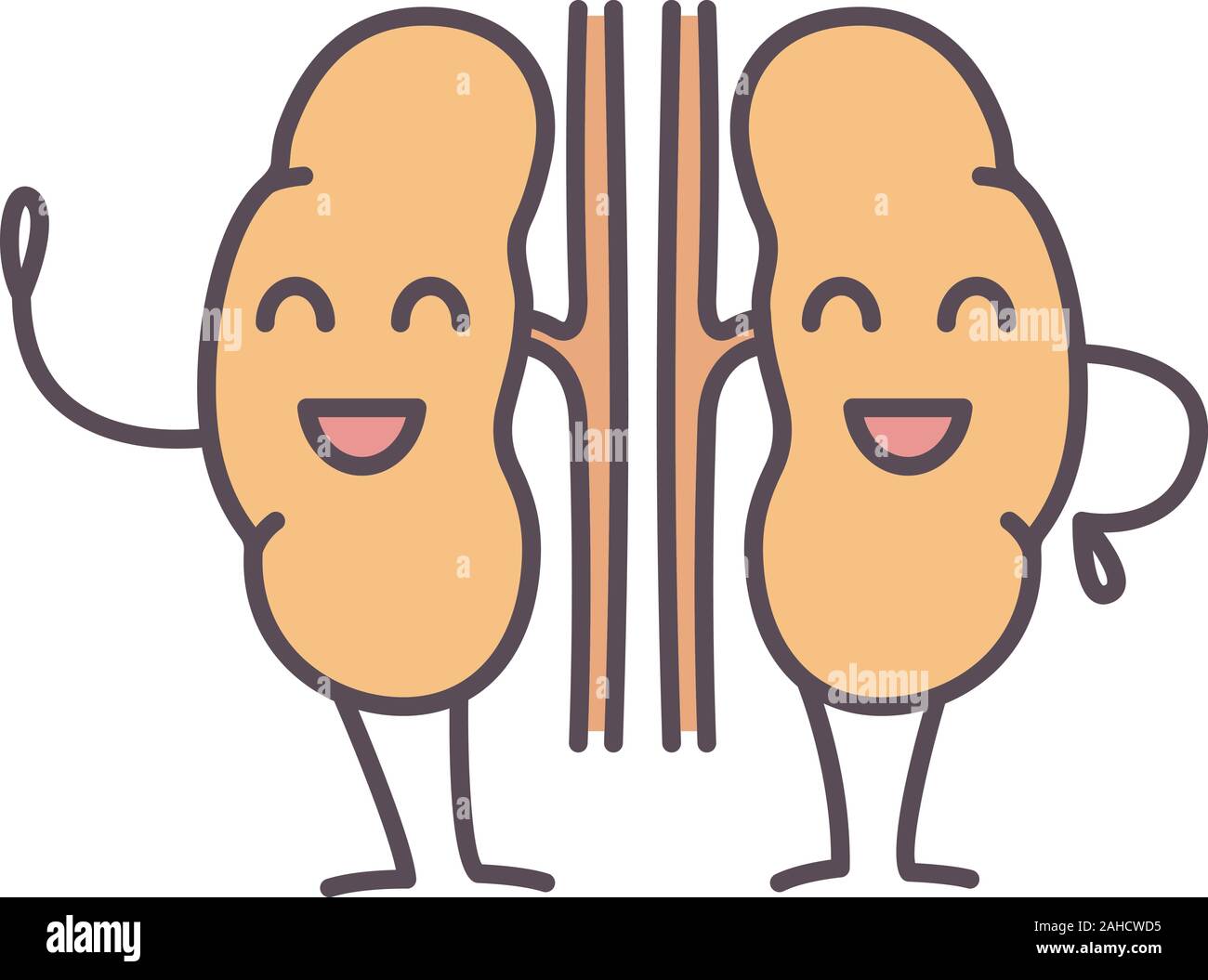 Sad human internal organs characters color icons set. Unhappy heart ...