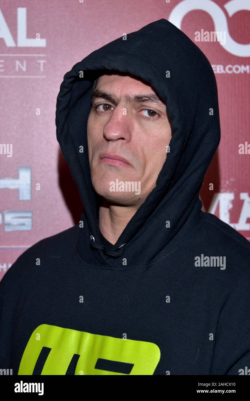 HOLLYWOOD, CA - DECEMBER  19:  Paulo Thiago Caveira arrives for the SMASH GLOBAL IX Fight Night  on December 19, 2019 2019 in Hollywood California. (P Stock Photo