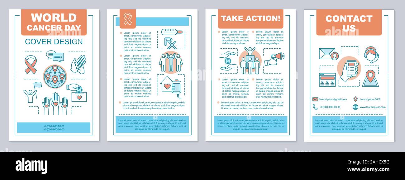 Pamplets Cancer Example World cancer day brochure template layout. Oncology. Cancer awareness ...