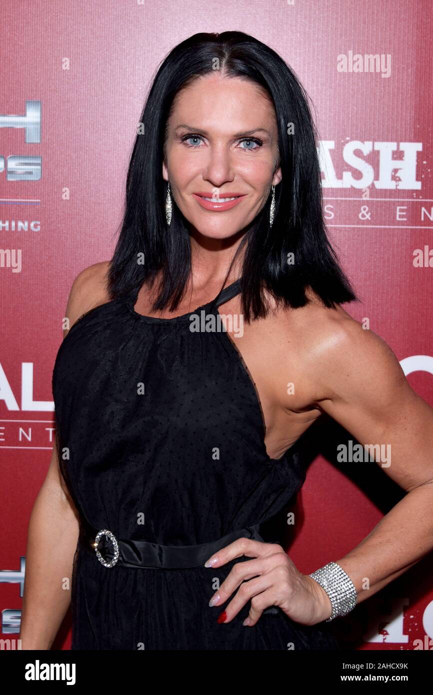 HOLLYWOOD, CA - DECEMBER 19: Traci Lynn Cowan arrives for the SMASH GLOBAL IX Fight Night on December 19, 2019 2019 in Hollywood California. (Photo Stock Photo