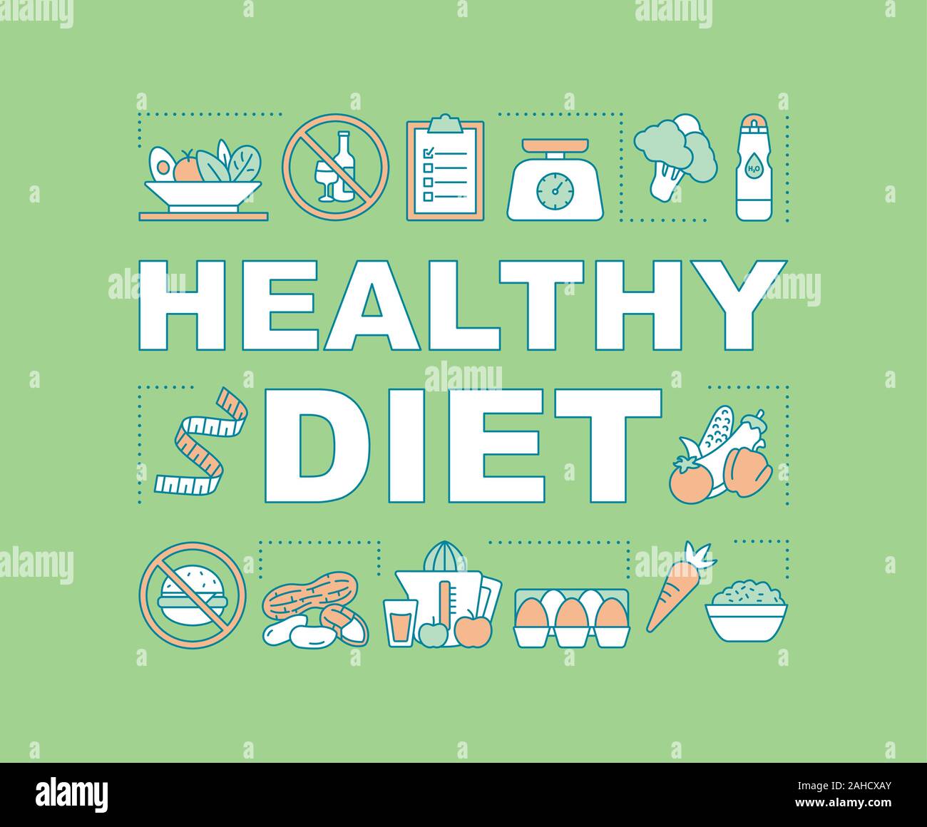 Healthy nutrition word concepts banner. Diet. Presentation, website ...