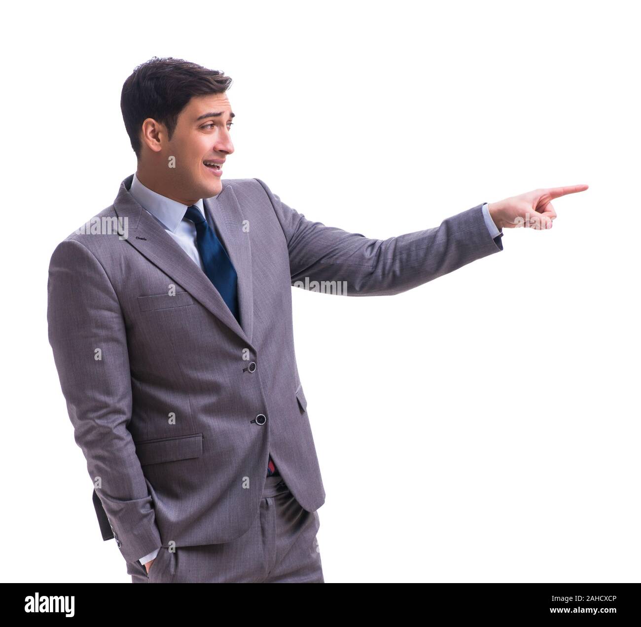 The businessman isolated on white background Stock Photo - Alamy