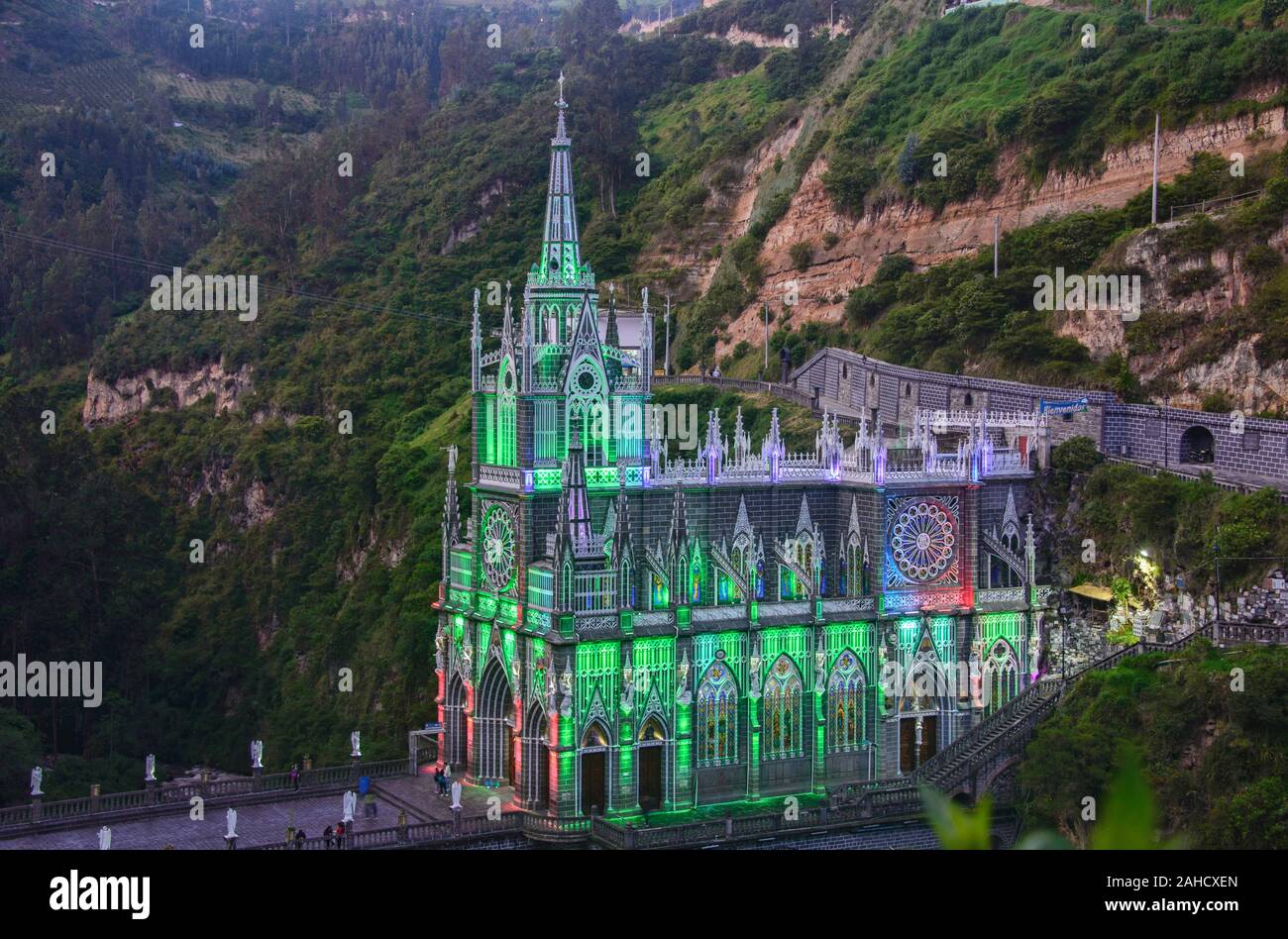 The stunning Las Lajas sanctuary and basilica, Ipiales, Colombia Stock Photo