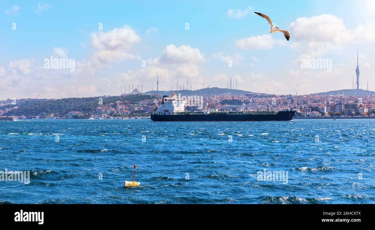 The Sea of Marmara, Bosporus straight in Istanbul, Turkey Stock Photo