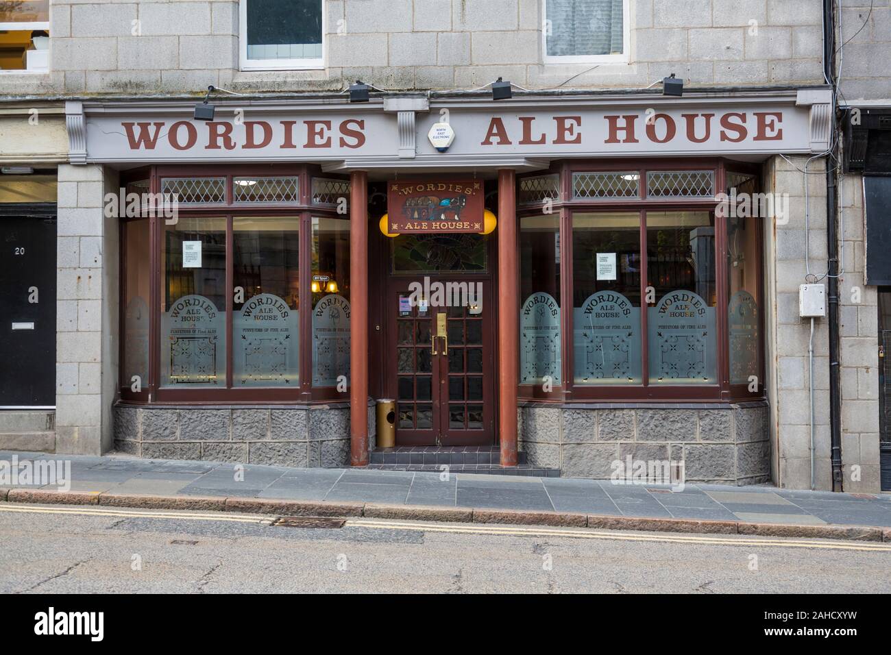 Wordies Ale House on Schoolhill, Aberdeen, Scotland, UK Stock Photo