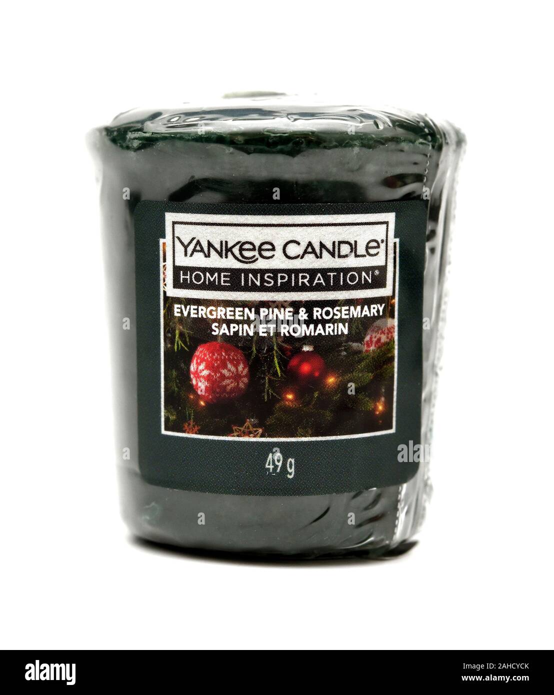 Yankee candle Evergreen pine and rosemary,Sapin et romarin Stock Photo