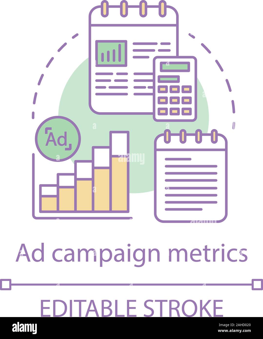 Ad Campaign Metrics Concept Icon. Advertising Testing Idea Thin Line ...