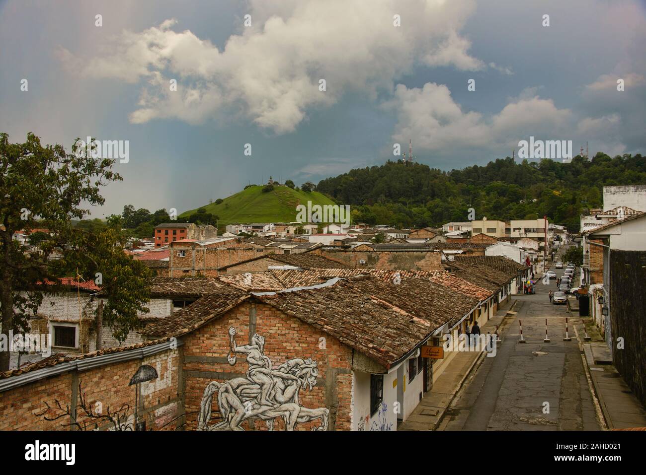 Street scenes and art from La Ciudad Blanca (The White City), Popayan, Colombia Stock Photo